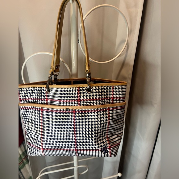 Lauren Ralph Lauren Handbags - LAUREN Ralph Lauren Women's Houndstooth Classic TOTE Handbag Shoulder Bag